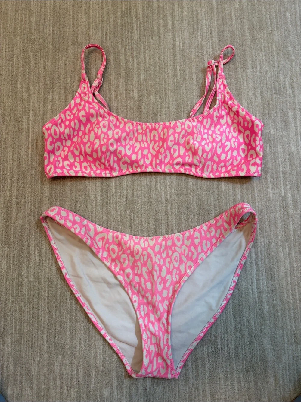 triangl swimwear Pink Leopard-Print Bikini Set